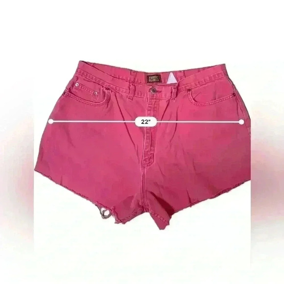 Vintage 90's Pink Faded Glory Raw Hem Cut Off Denim Shorts 24” Waist - Picture 7 of 7